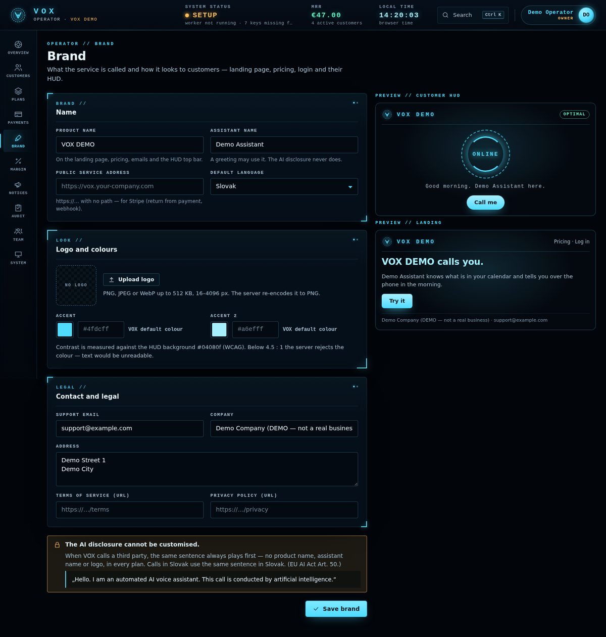 Brand page · demo data